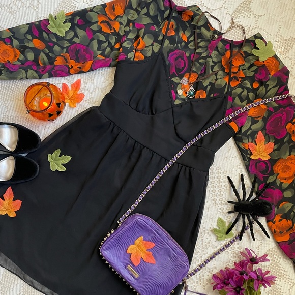 Vintage 90s petite impressions floral fall button up - Picture 13 of 17